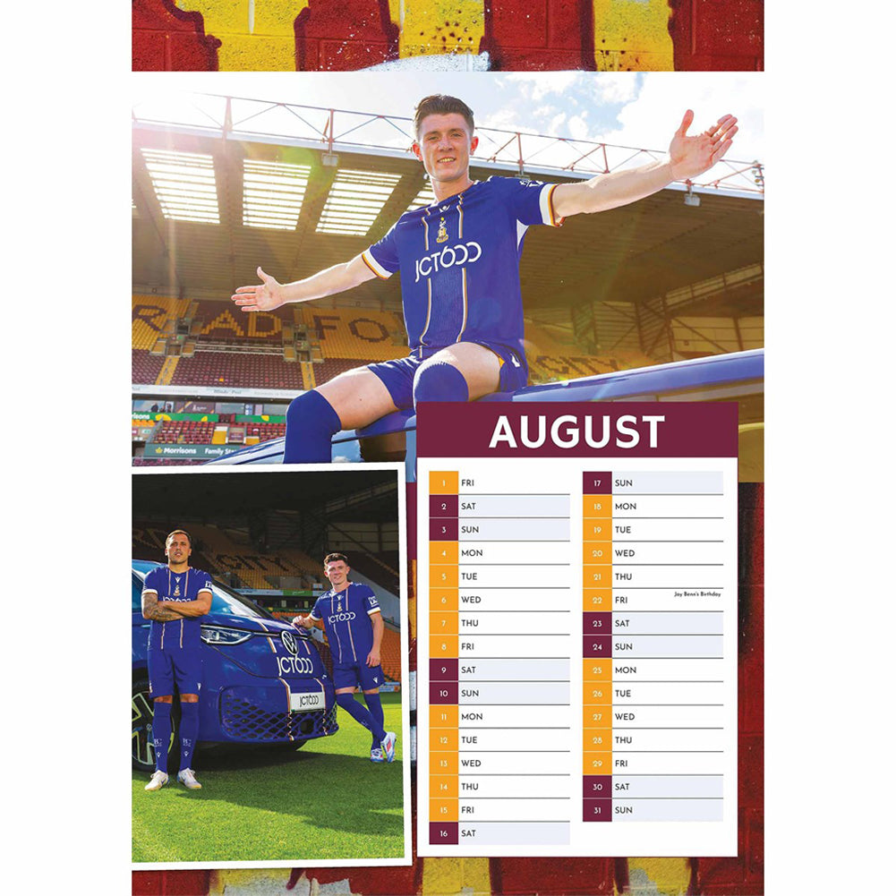 Official Bradford City FC A3 Calendar 2025