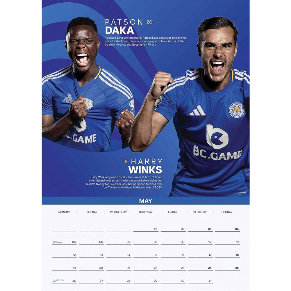 Official Leicester City FC A3 Calendar 2025