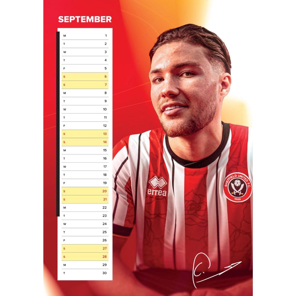 Official Sheffield United FC A3 Calendar 2025