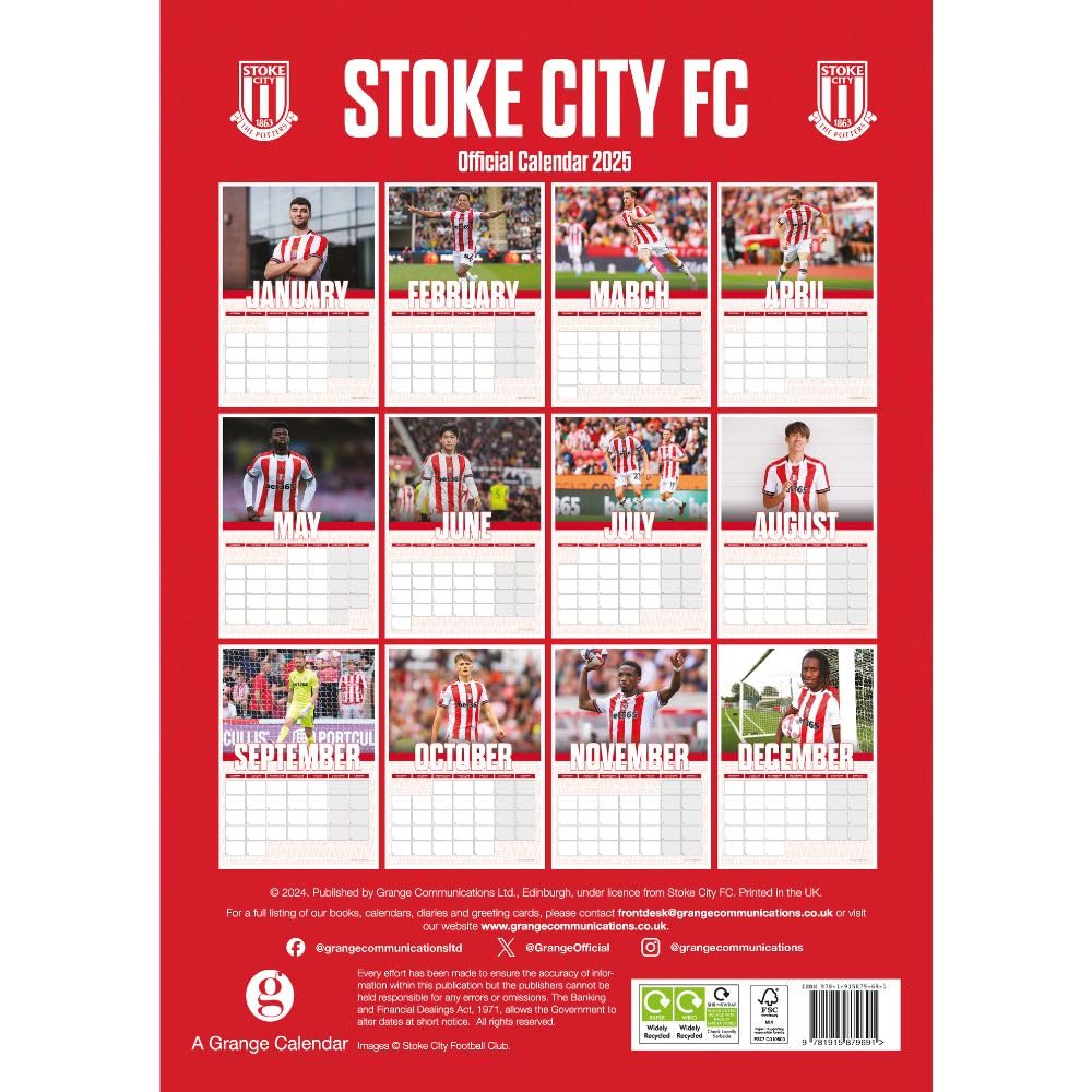 Official Stoke City FC A3 Calendar 2025