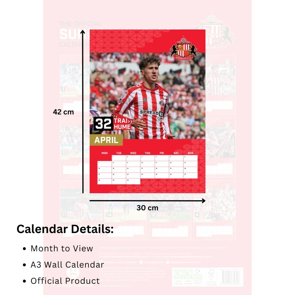 Official Sunderland AFC A3 Calendar 2025