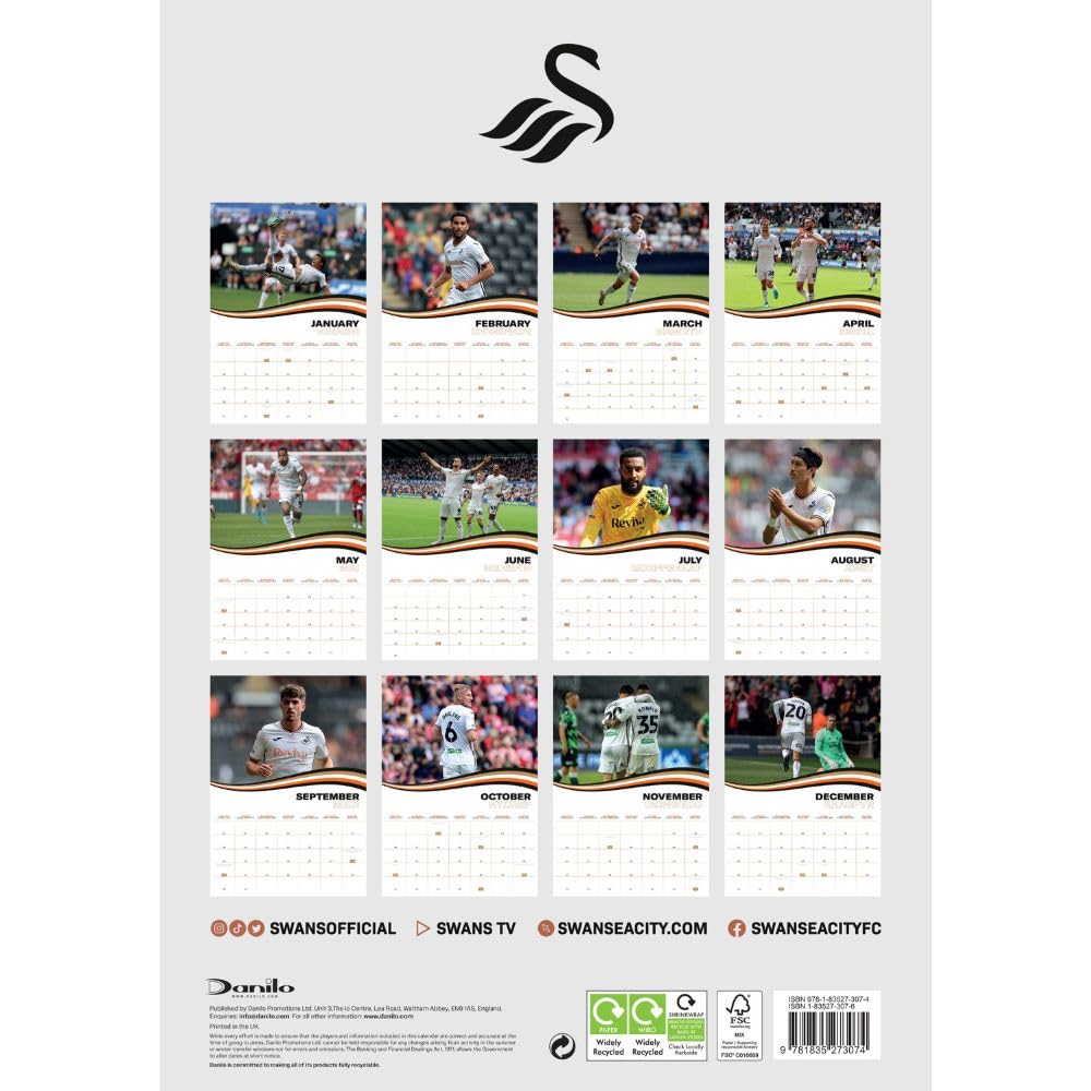 Official Swansea City AFC A3 Calendar 2025