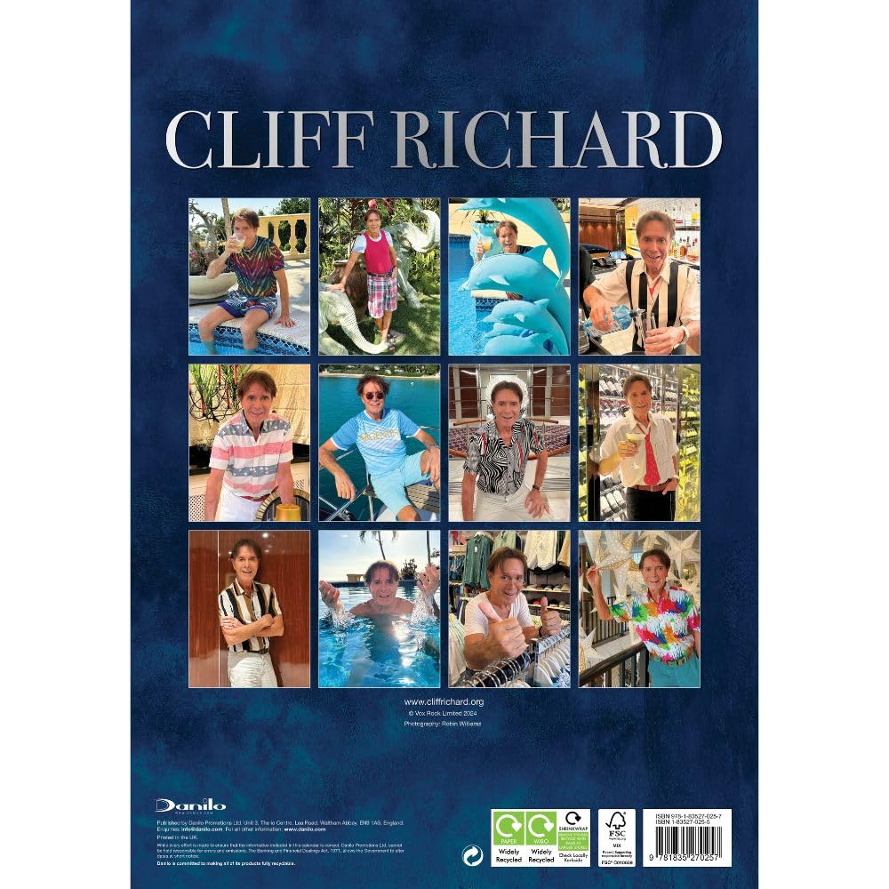 Official Cliff Richard A3 Calendar 2025