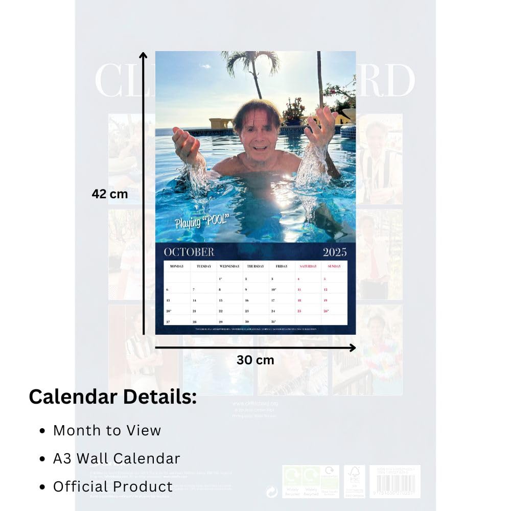 Official Cliff Richard A3 Calendar 2025