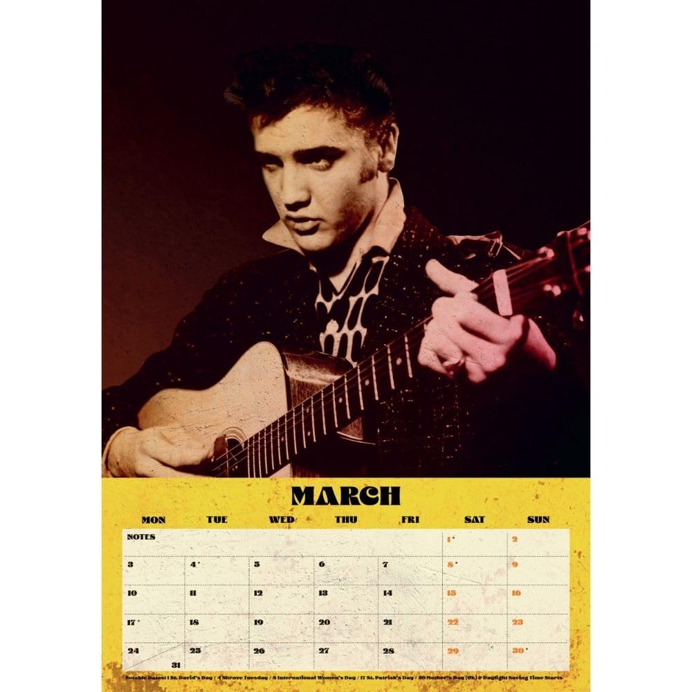 Official Elvis Presley A3 Calendar 2025