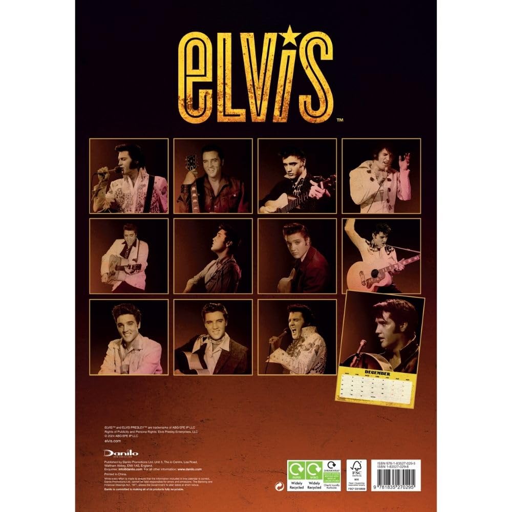 Official Elvis Presley A3 Calendar 2025