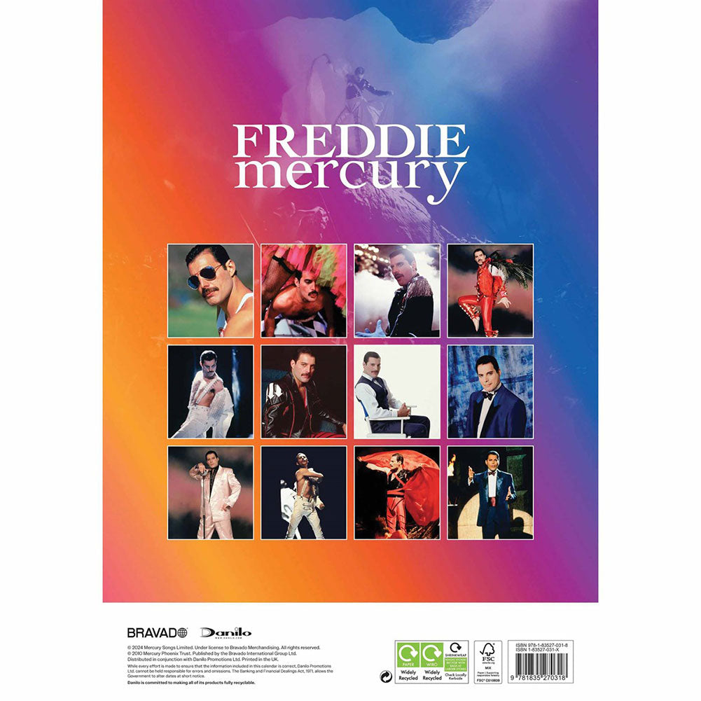 Official Freddie Mercury A3 Calendar 2025