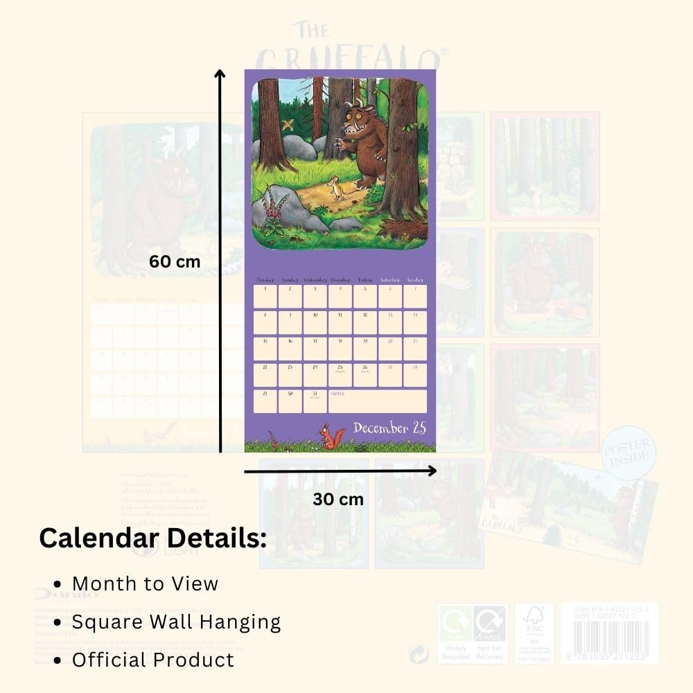 Official The Gruffalo Square Calendar 2025