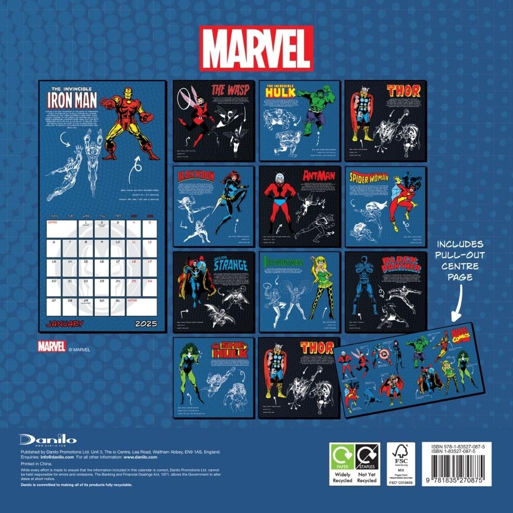 Official Marvel Comics Square Calendar 2025