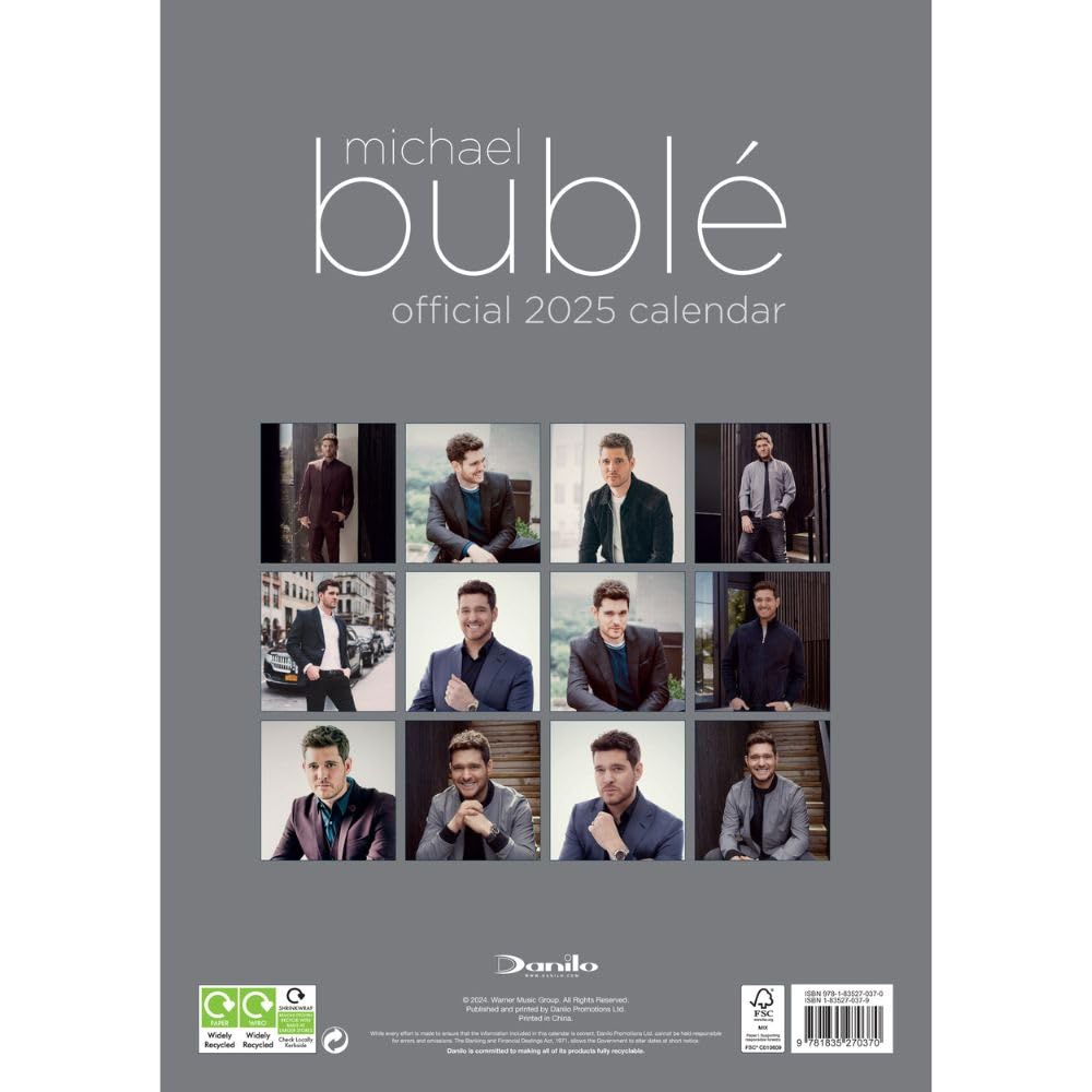 Official Michael Buble A3 Calendar 2025