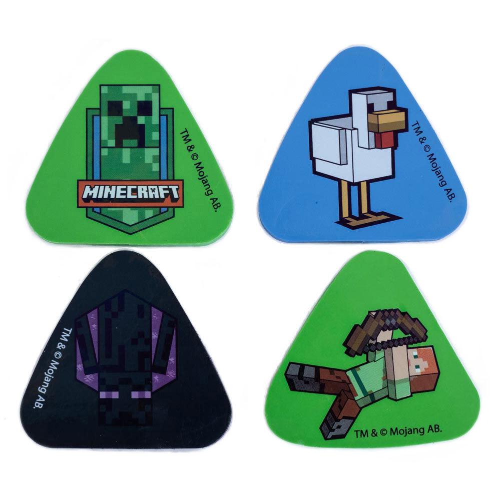 Official Minecraft 4pk Eraser Set