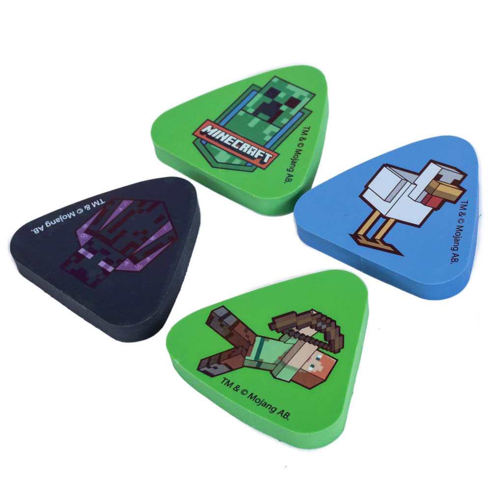 Official Minecraft 4pk Eraser Set