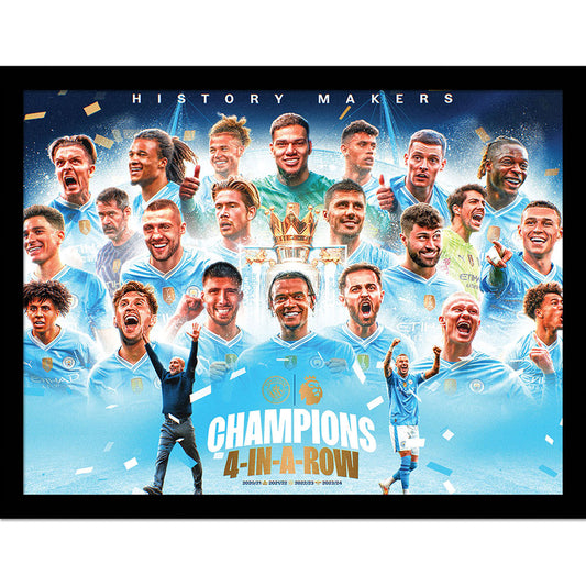 Official Manchester City FC Premier League Champions Framed Picture 16 x 12