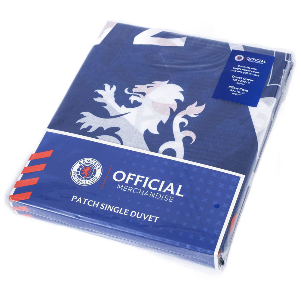 Official Rangers FC Patch Single Duvet Set