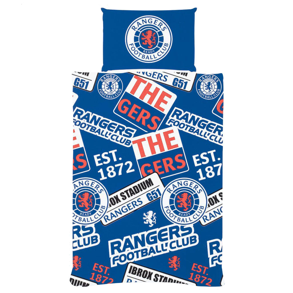 Official Rangers FC Patch Single Duvet Set