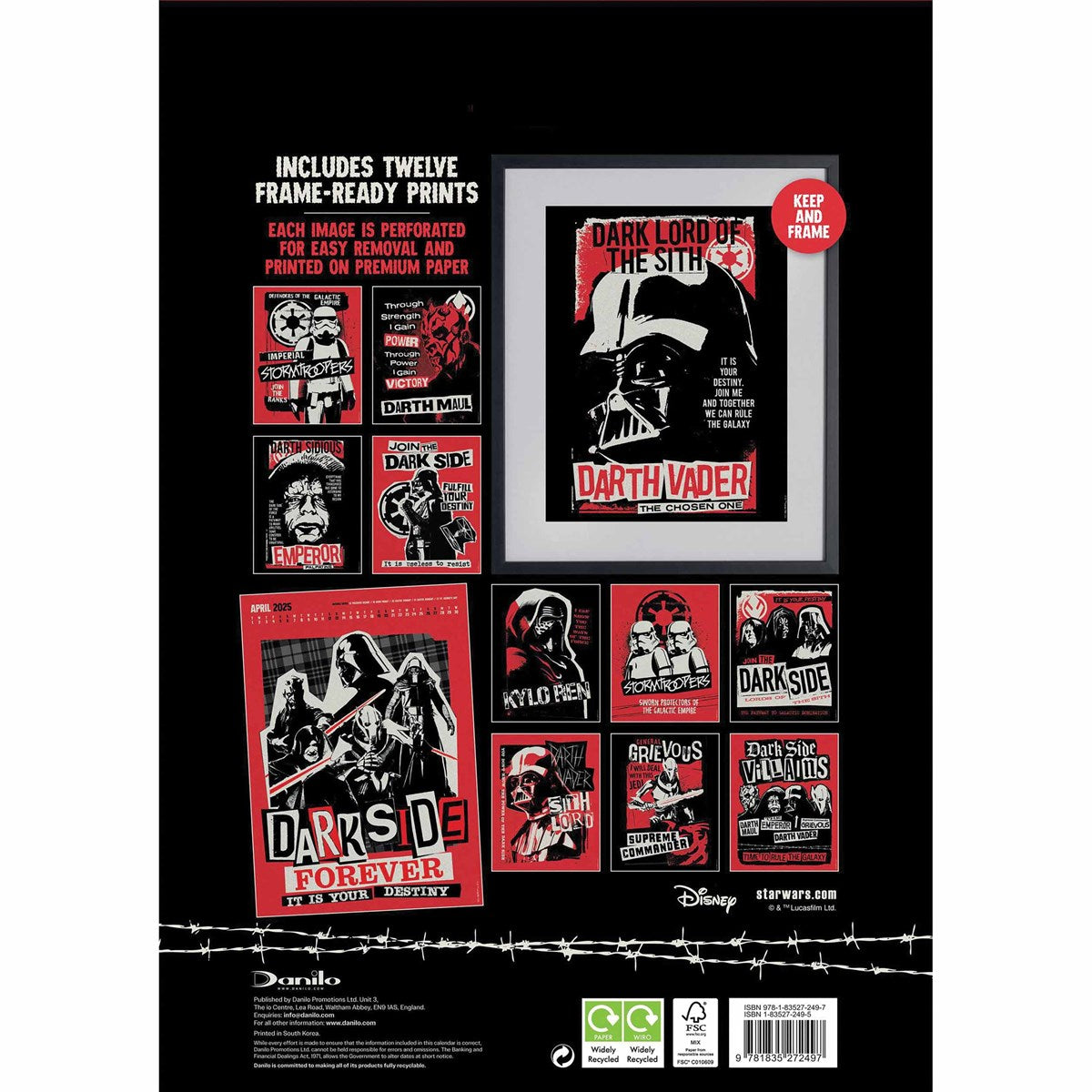 Official Star Wars Dark Side Deluxe Calendar 2025