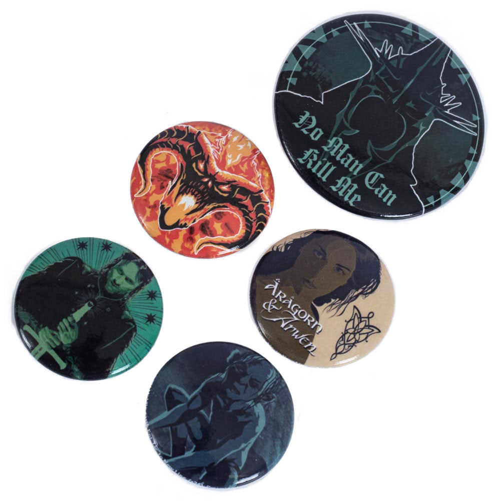 Official The Lord Of The Rings Button Badge Set