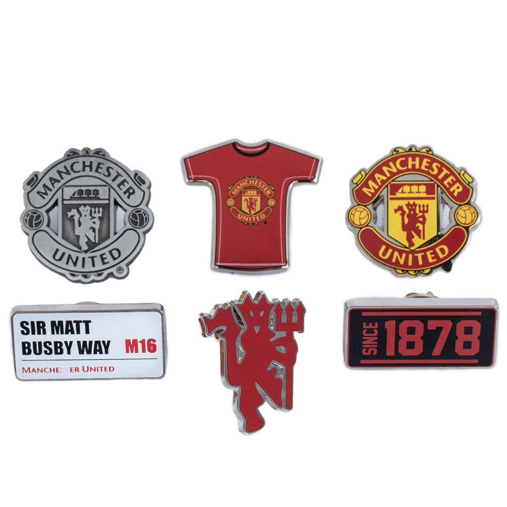 Official Manchester United FC 6pc Badge Set