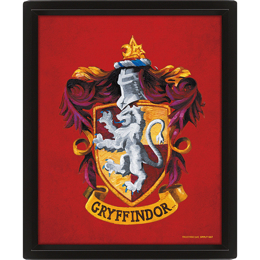 Official Harry Potter Gryffindor Framed 3D Picture