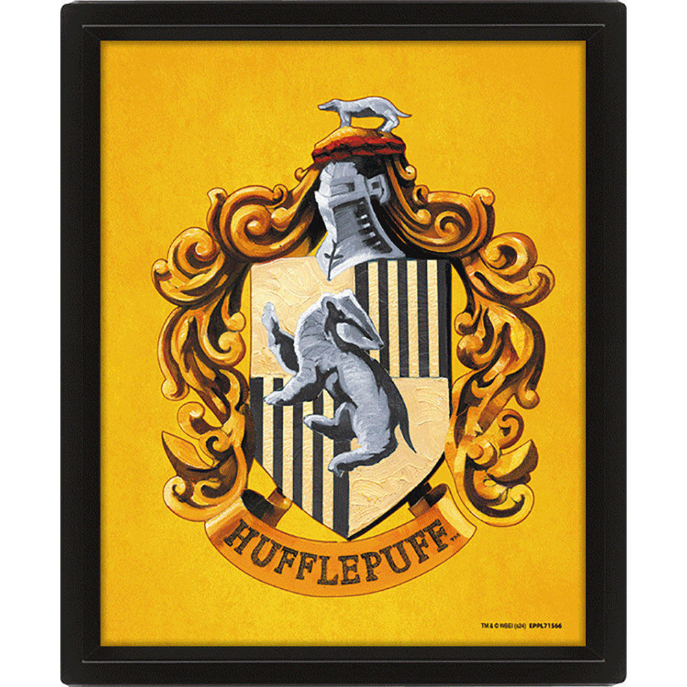 Official Harry Potter Hufflepuff Framed 3D Picture