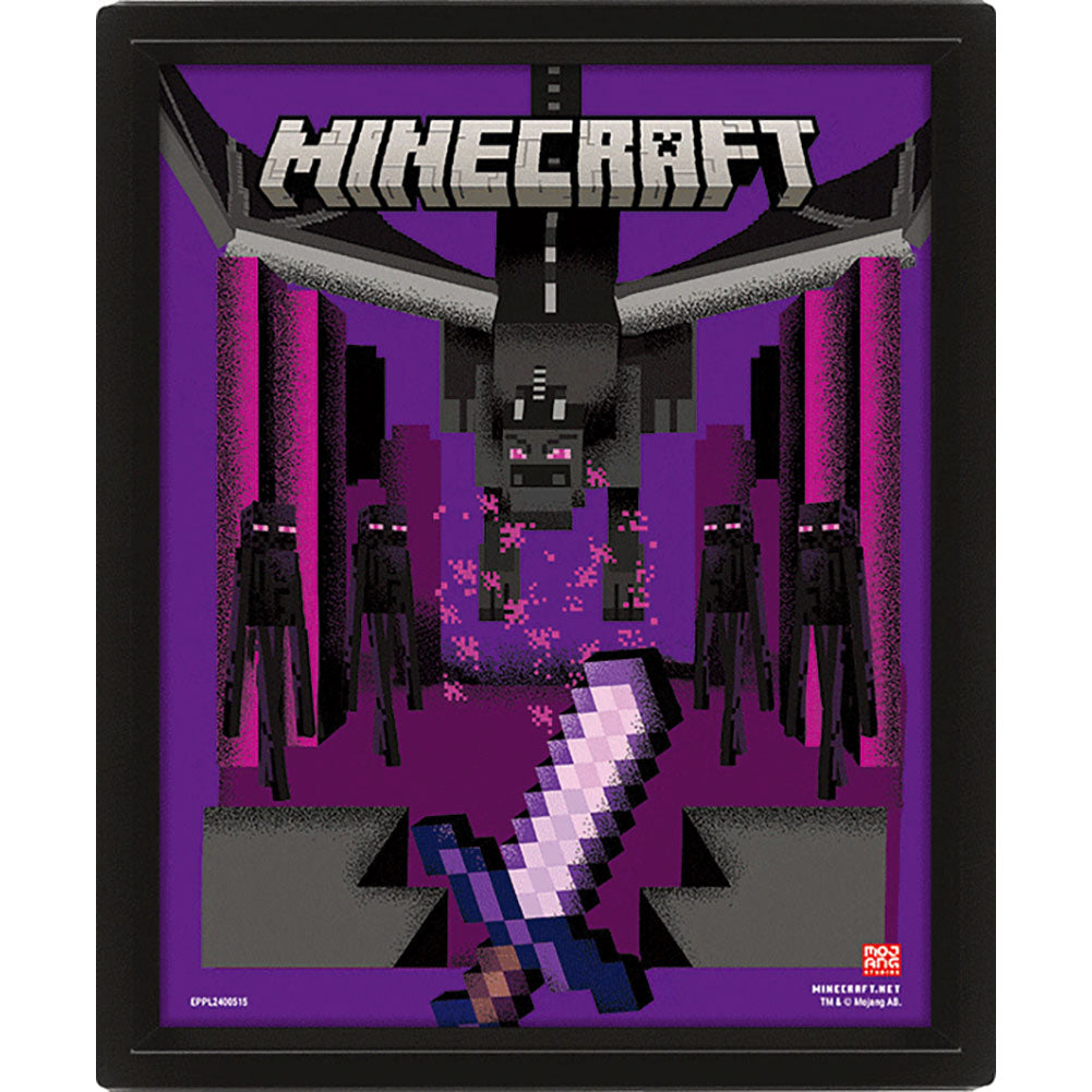 Official Minecraft Dragon Duel Framed 3D Picture