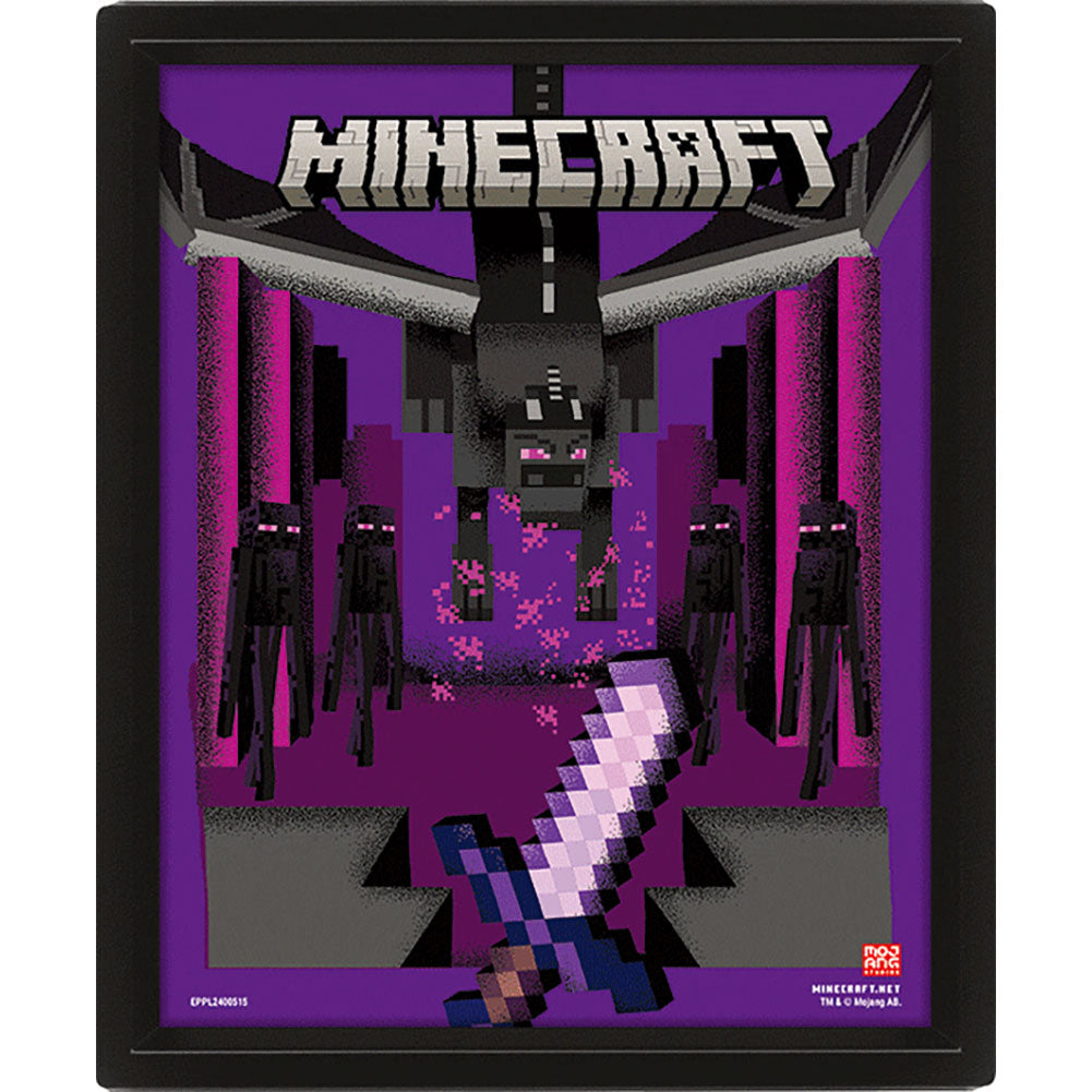 Official Minecraft Dragon Duel Framed 3D Picture