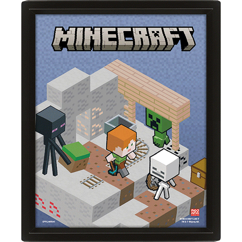 Official Minecraft Terrain Framed 3D Picture