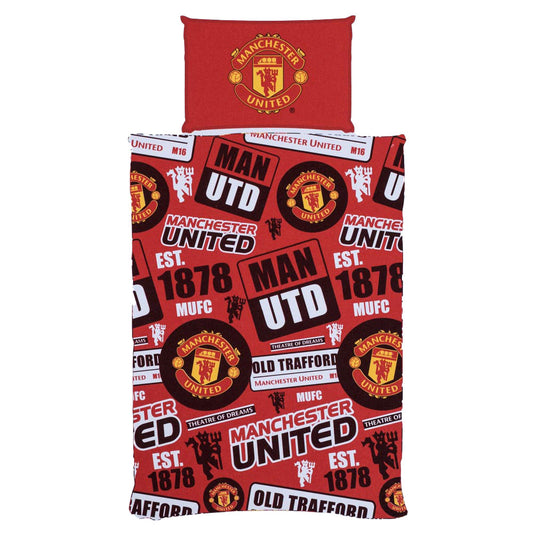 Official Manchester United FC Patch Single Duvet Set