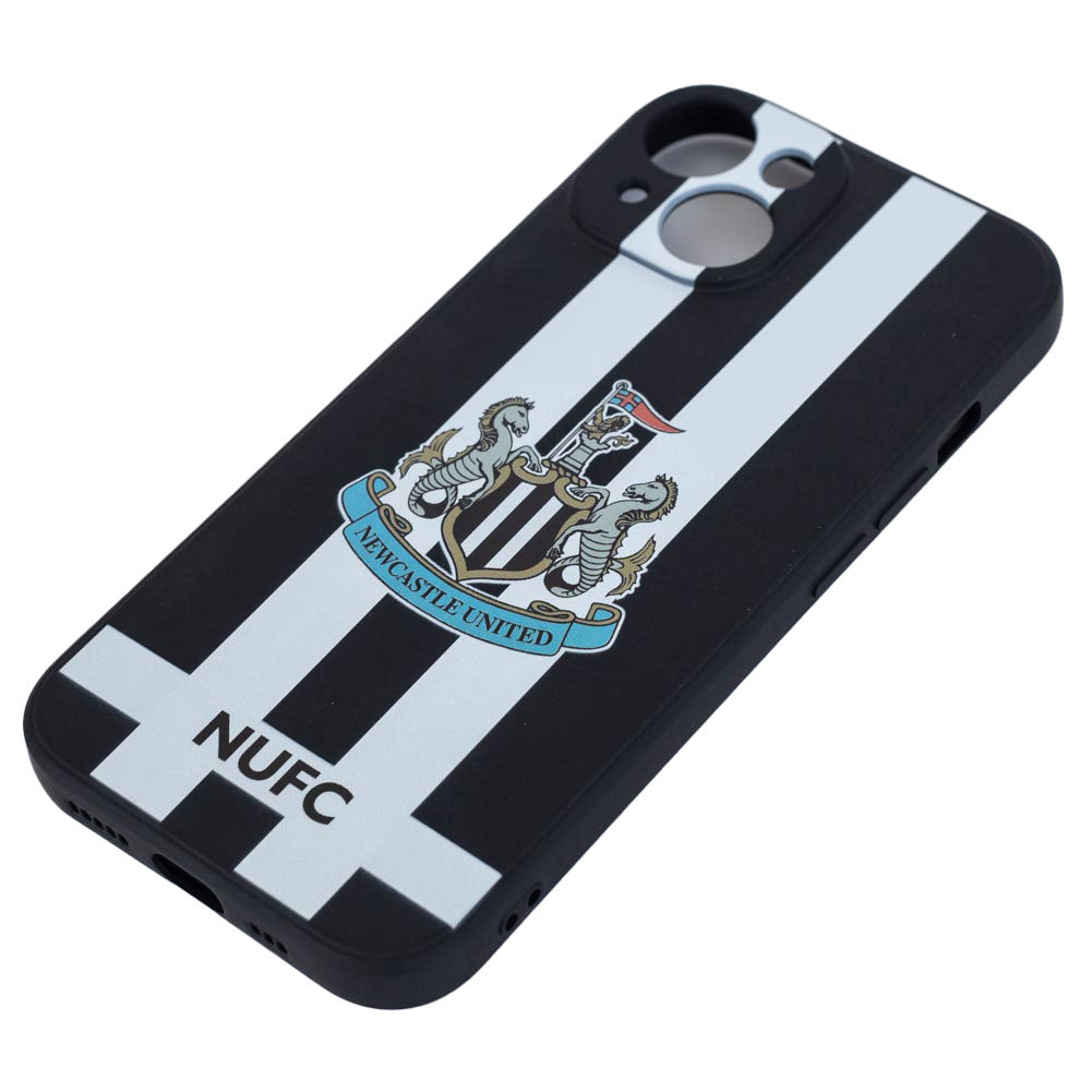 Official Newcastle United FC iPhone 15 Striped Silicone Case