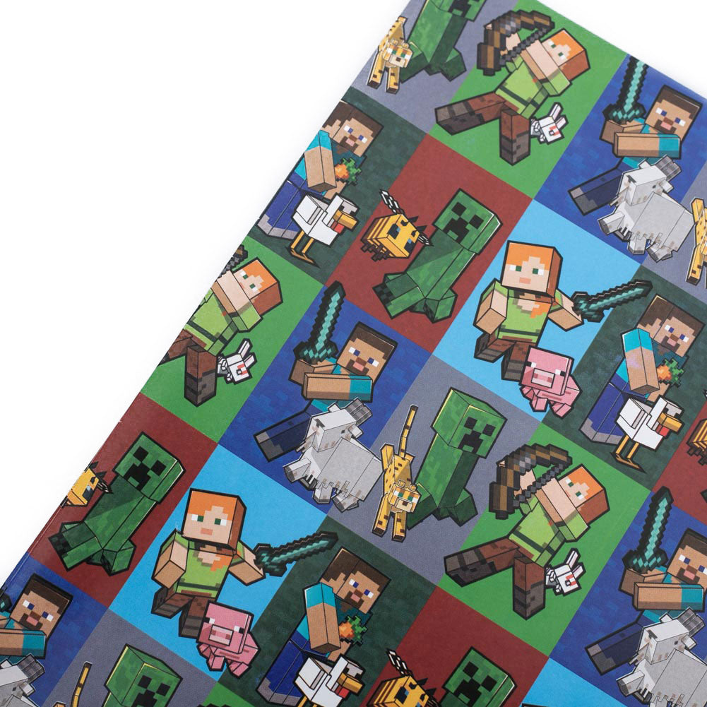 Official Minecraft Characters Gift Wrap