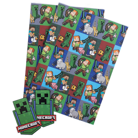 Official Minecraft Characters Gift Wrap