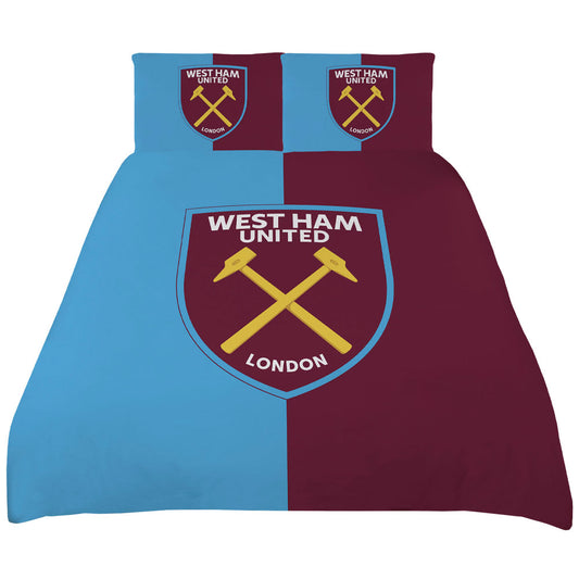 Official West Ham United FC Colour Split King Duvet Set