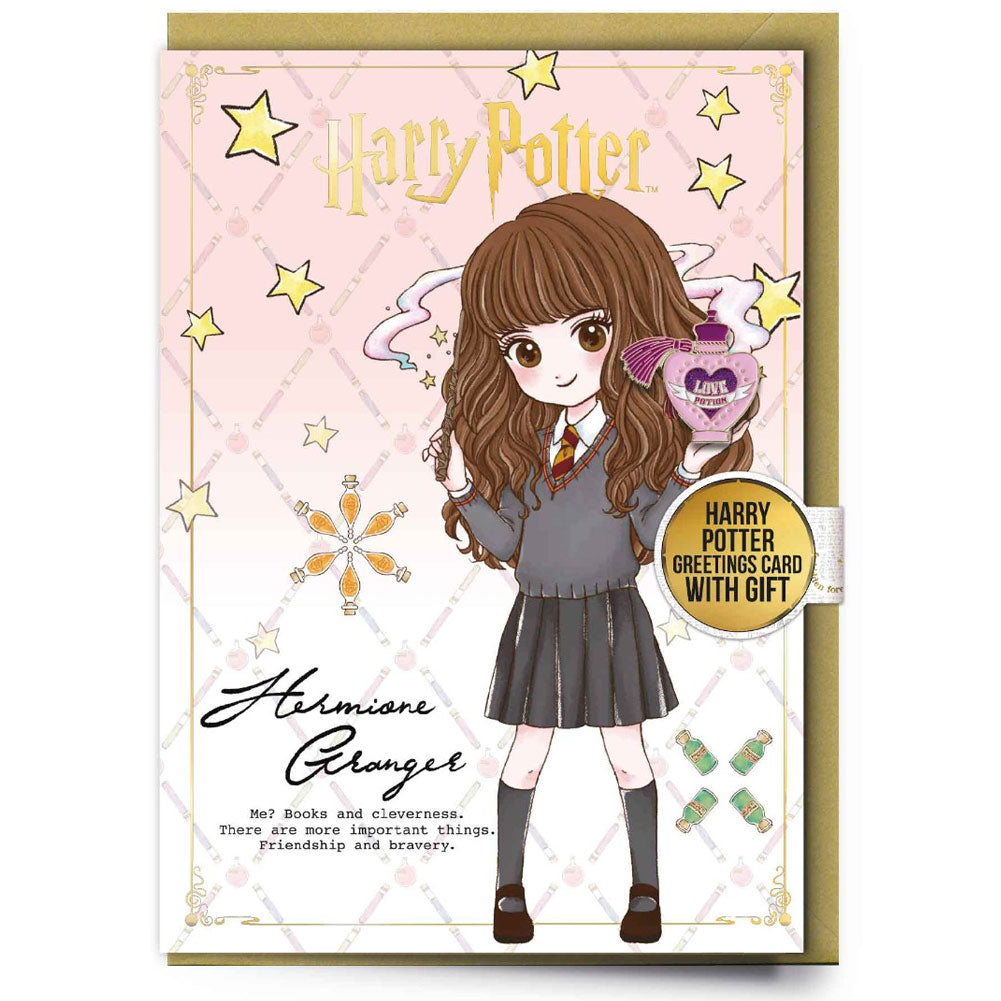 Official Harry Potter Hemione Greetings Card with Badge