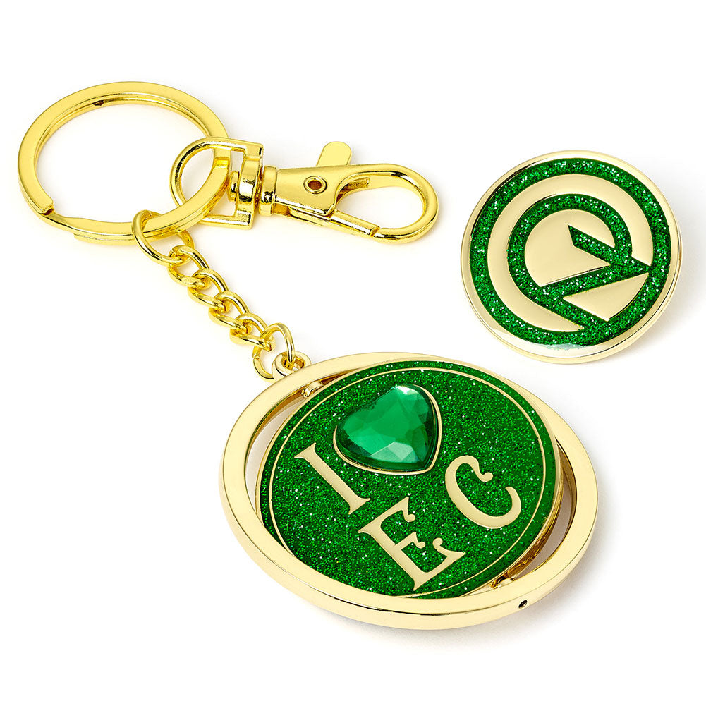 Official Wicked I Love Emerald City Keyring & Badge Set