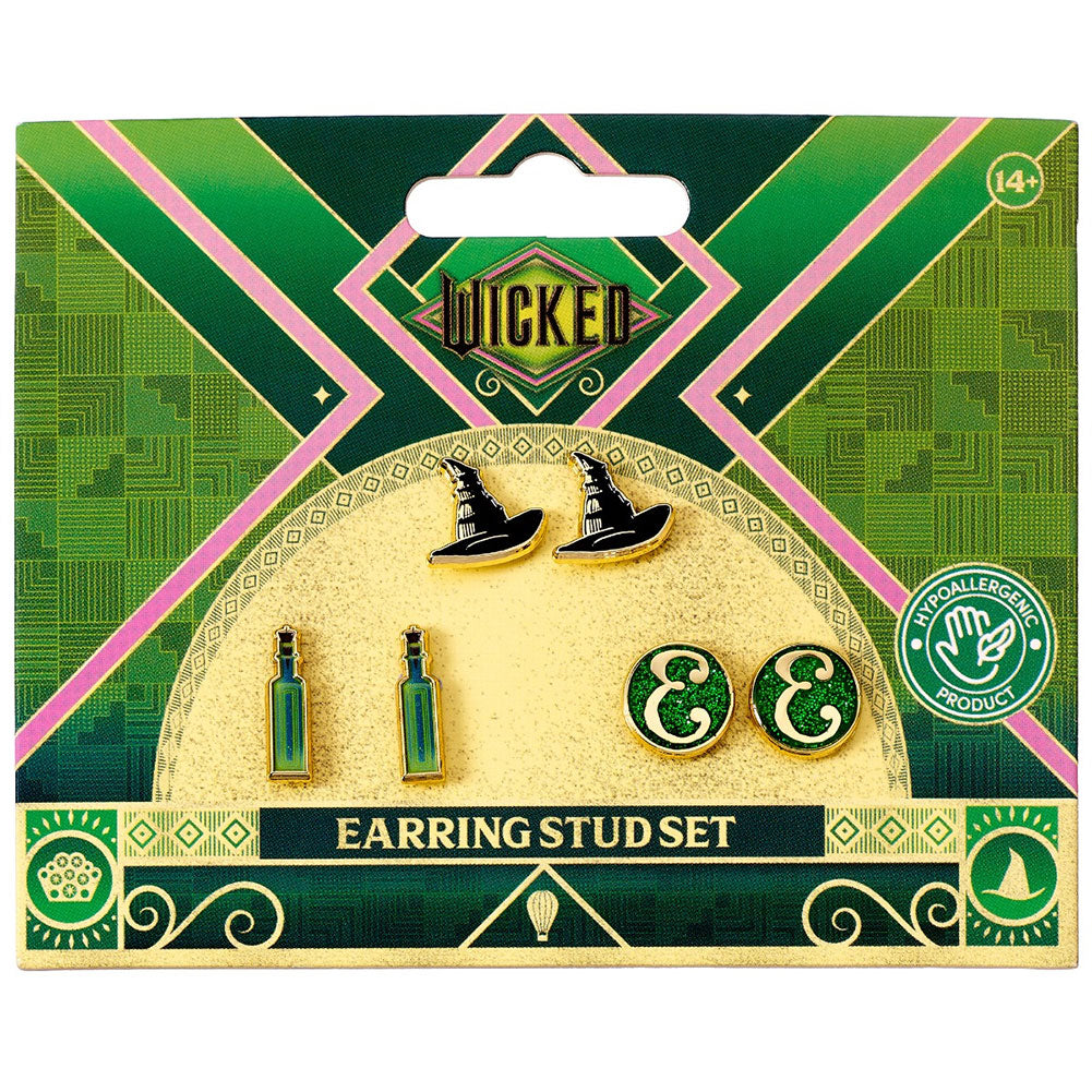 Official Wicked Elphaba Stud Earrings Set