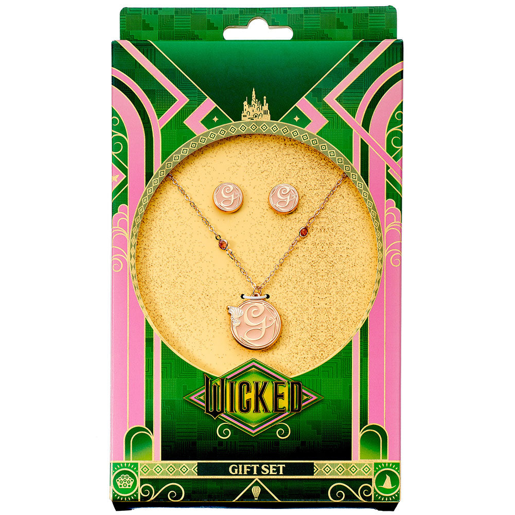 Official Wicked Rose Gold Plated Glinda Necklace & Earrings