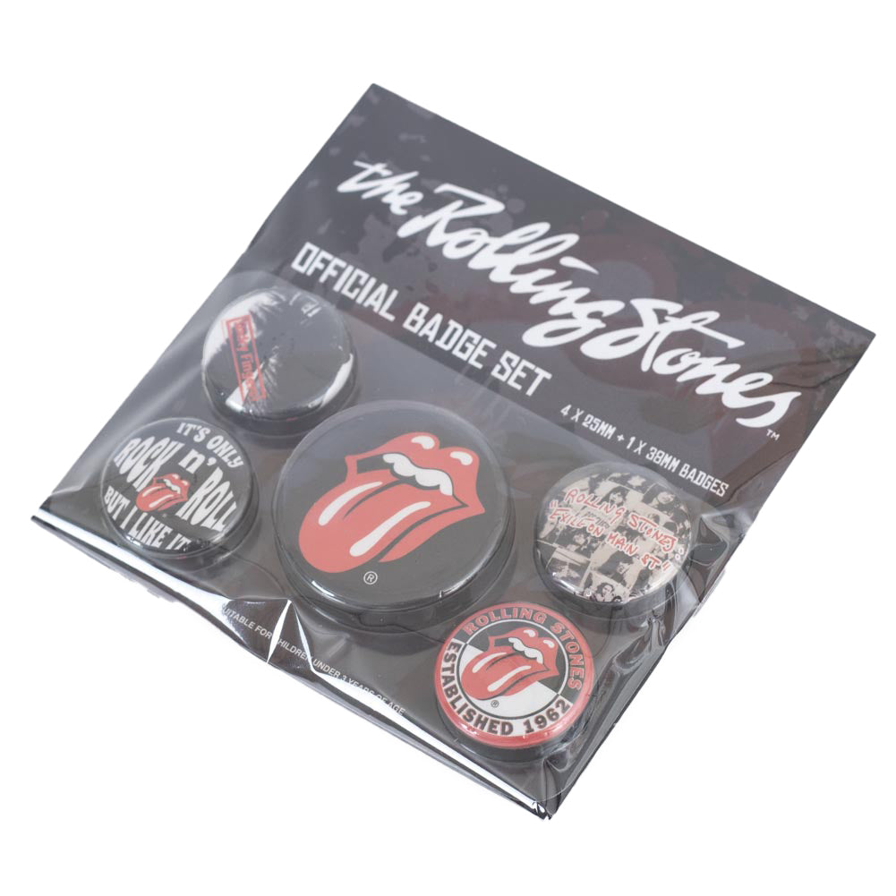 Official The Rolling Stones Classic Button Badge Set