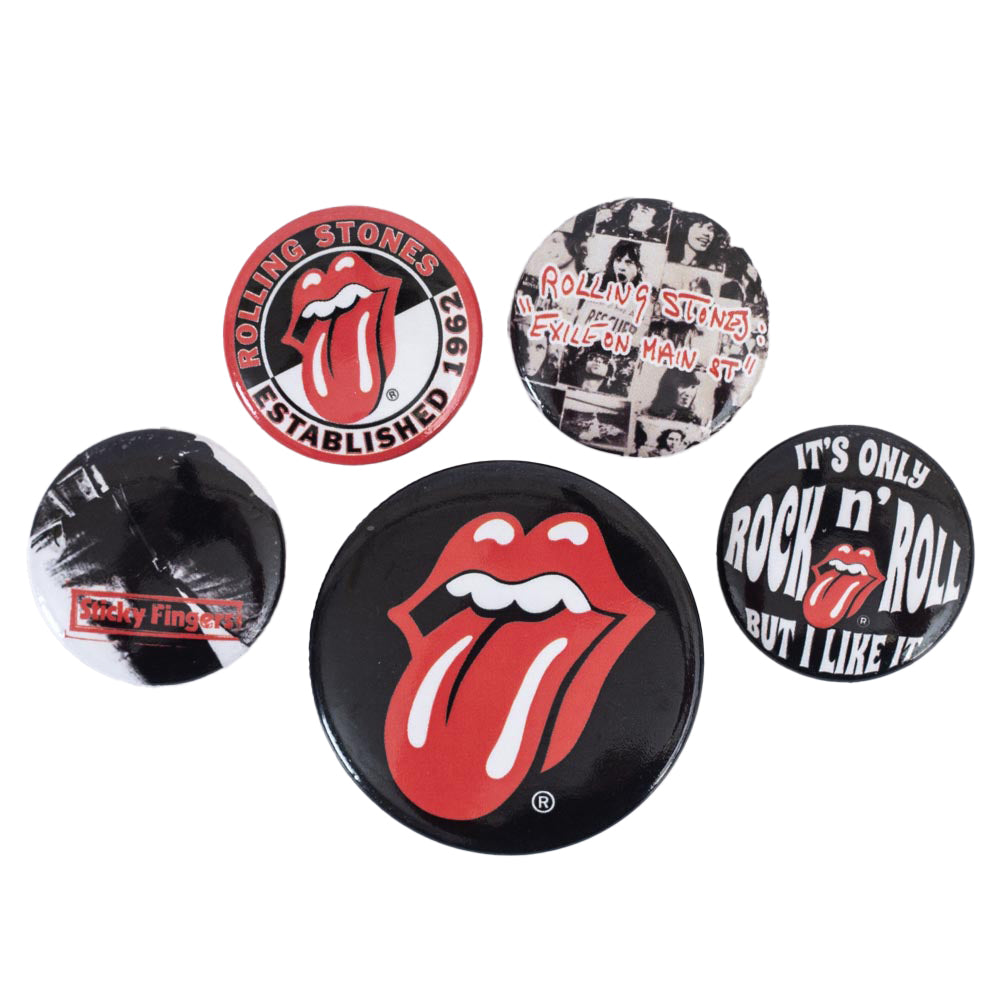 Official The Rolling Stones Classic Button Badge Set